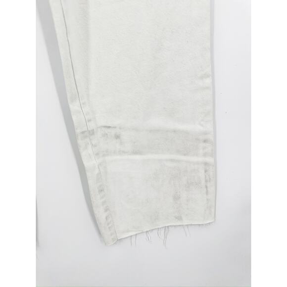 RE/DONE Wide Leg High Rise Raw Hem Bleach Light Wash Crop Jeans Size 29 NWD - Picture 4 of 8